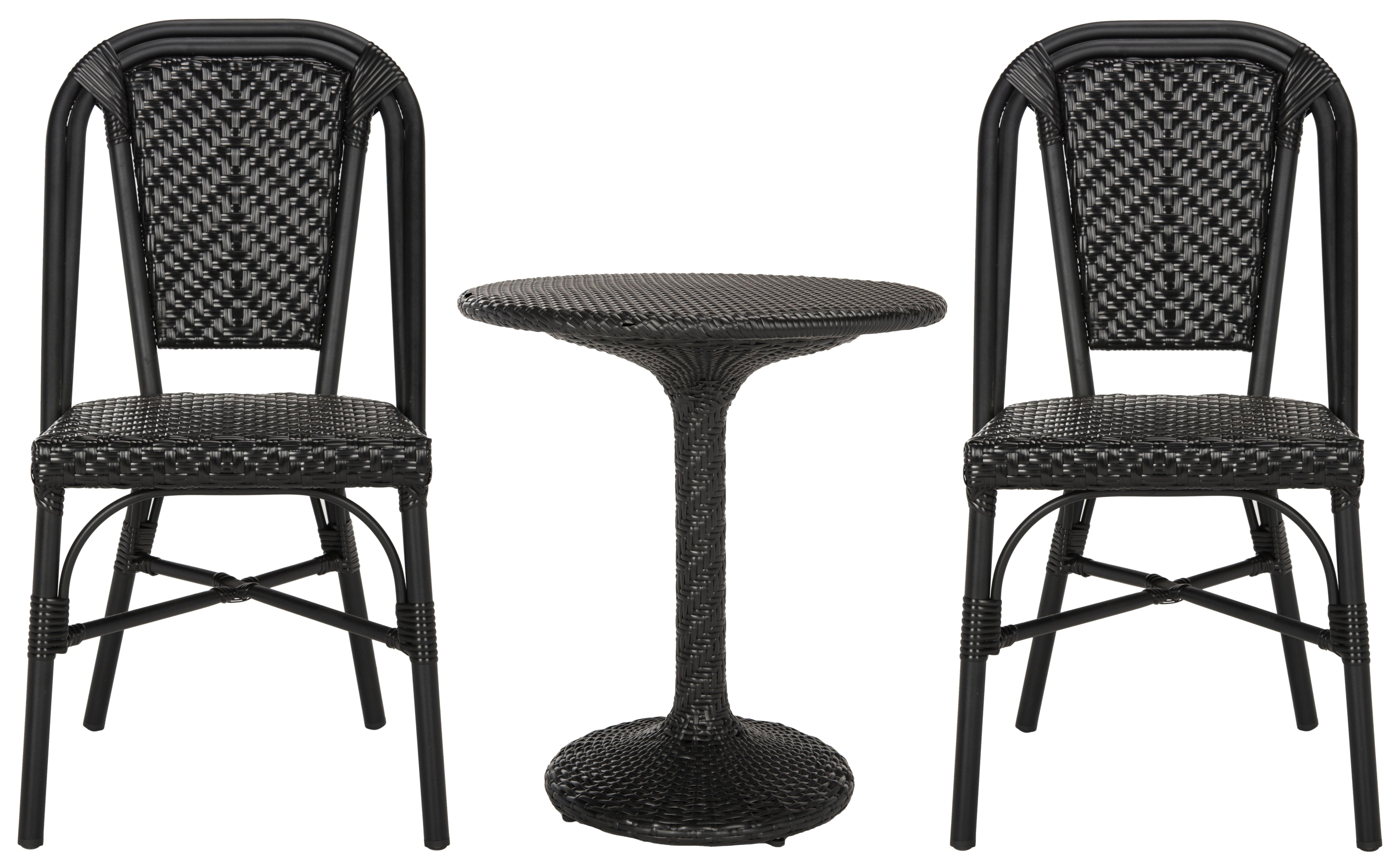 Safavieh Daria 3 Piece Bistro Set, PAT9504 - Black
