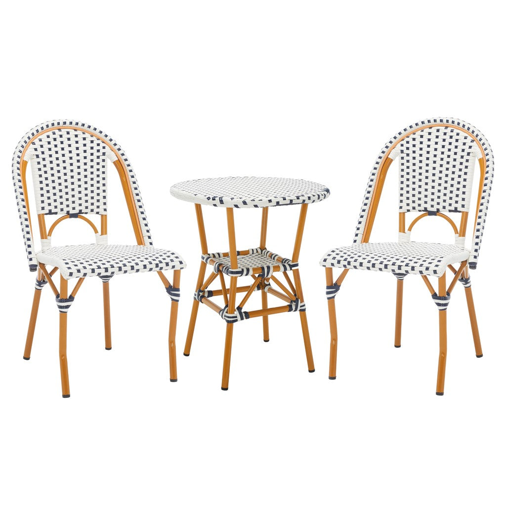 Safavieh California 3 Piece Bistro Set, PAT9505 - White / Navy