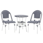 Safavieh California 3 Piece Bistro Set, PAT9505 - Navy / White / White