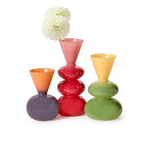 Tozai Home Set of 3 Mixed Colored Glass Vases - PEH028-MS3