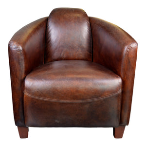 Moe's Home Collection - Salzburg Club Chair Dark Brown Leather - PK-1000-20