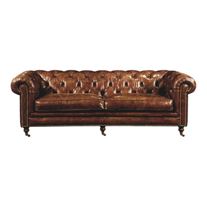 Moe's Home Collection - Birmingham Sofa Dark Brown Leather - PK-1007-20