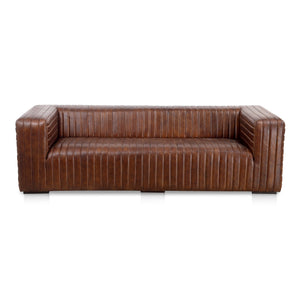Moe's Home Collection - Castle Sofa Dark Brown Leather - PK-1009-20