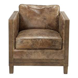 Moe's Home Collection - Darlington Club Chair Grazed Brown Leather - PK-1030-03