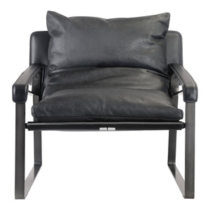 Moe's Home Collection - Connor Club Chair Onyx Black Leather - PK-1044-02