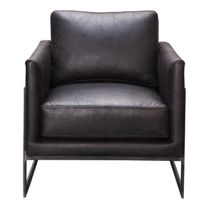 Moe's Home Collection - Luxley Club Chair Onyx Black Leather - PK-1082-02