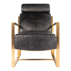 Moe's Home Collection - Paradiso Chair Onyx Black Leather - PK-1083-02