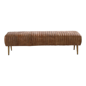 Moe's Home Collection - Endora Bench Open Road Brown Leather - PK-1105-14
