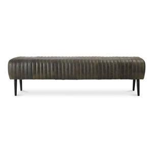 Moe's Home Collection - Endora Bench Charred Olive Leather - PK-1105-16