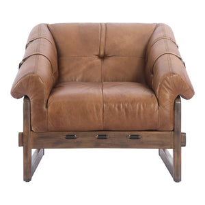 Moe's Home Collection - Bellos Accent Chair Open Road Brown Leather - PK-1112-14