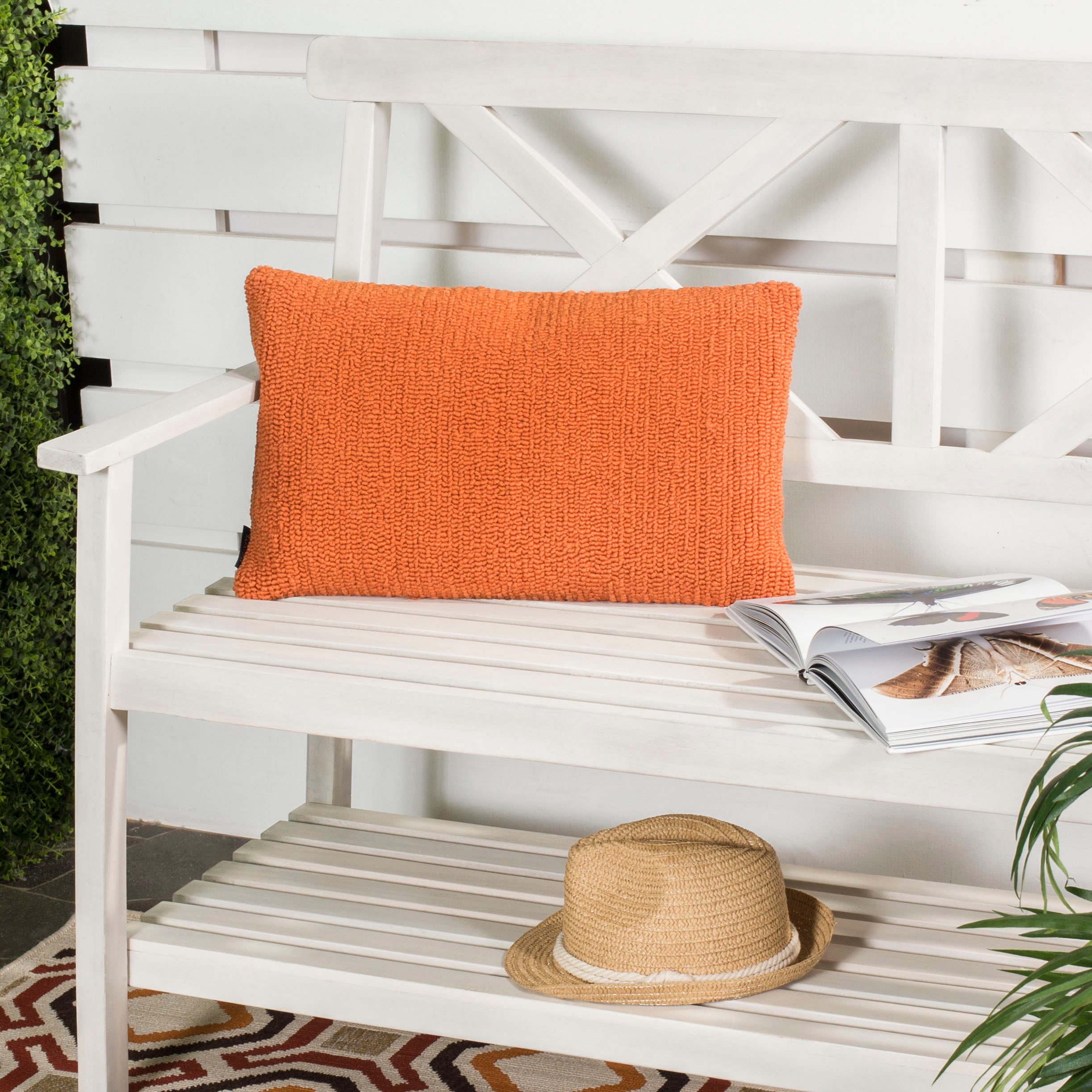 Safavieh Soleil Solid Pillow (Set of 2), PPL112 - Tropical Orange