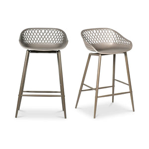 Moe's Home Collection - Piazza Outdoor Counter Stool Grey-Set Of Two - QX-1009-15