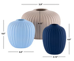 Safavieh Jacie Ceramic Vase (Set of 3), RDC4000 - Light Blue / Navy / Beige