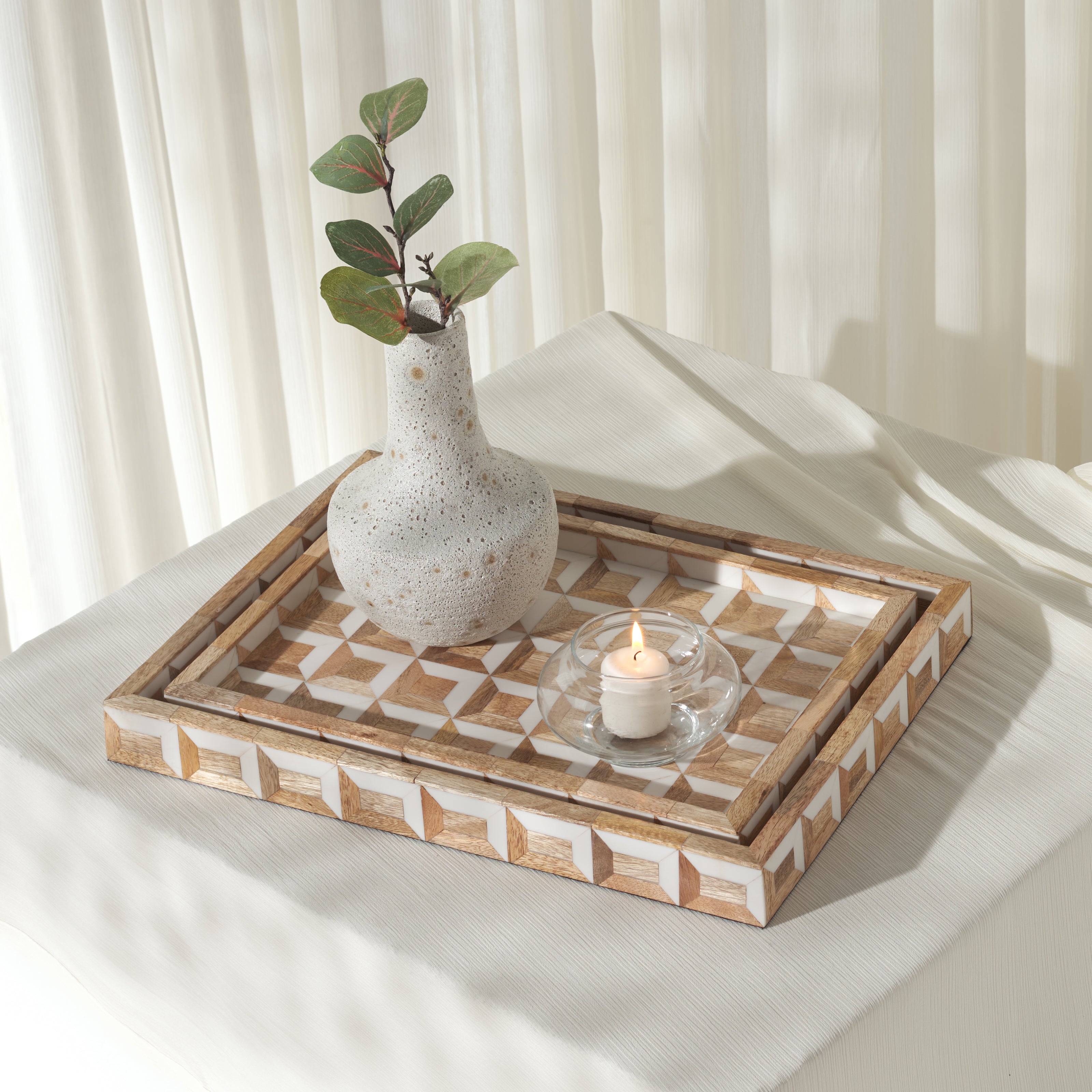 ANTIQUE IVORY / NATURAL BROWN
