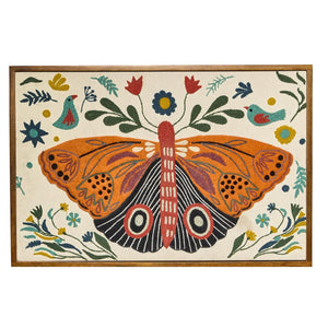 Two's Company Butterfly Embroidered Wall Art