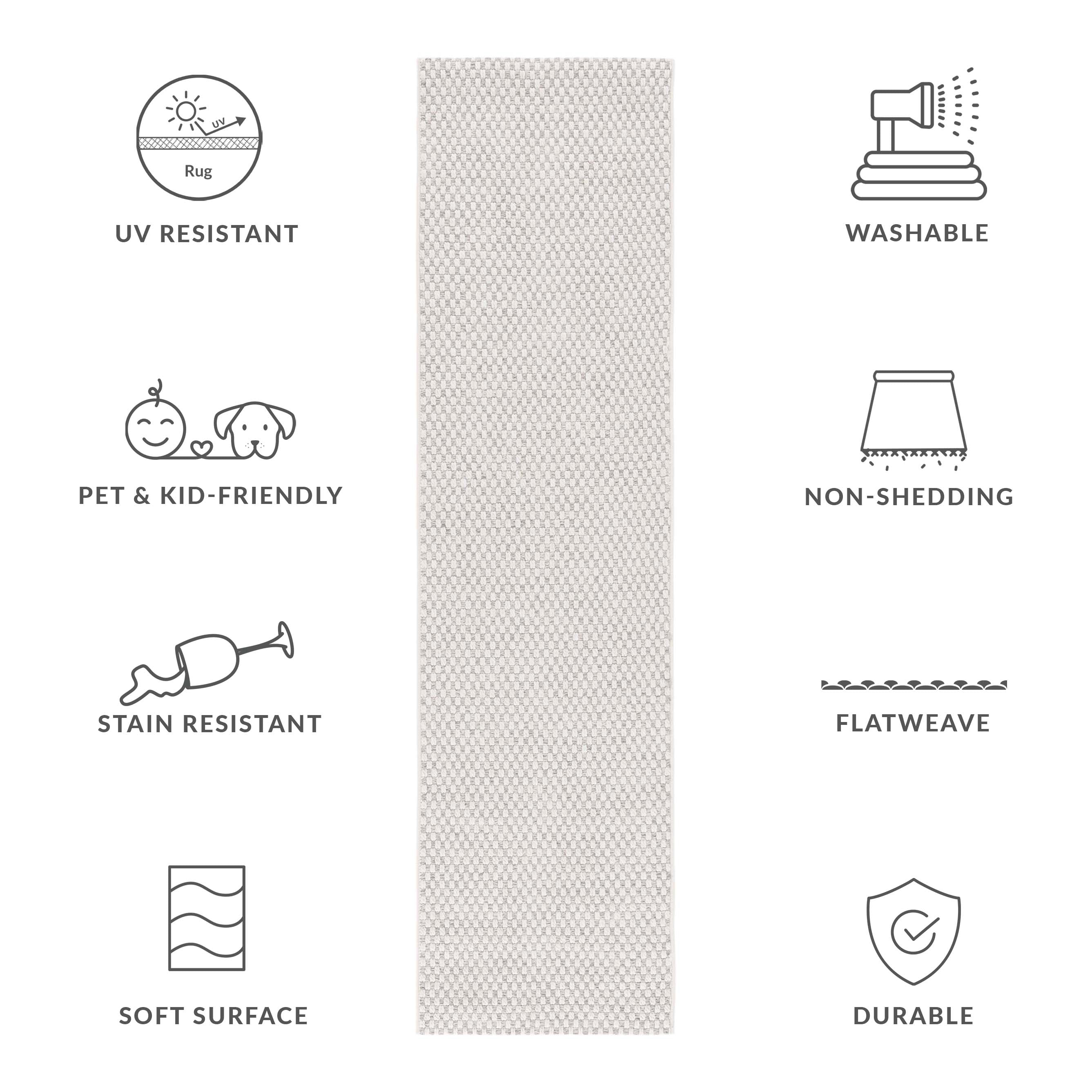 SISAL ALL-WEATHER 460 LIGHT GREY / IVORY