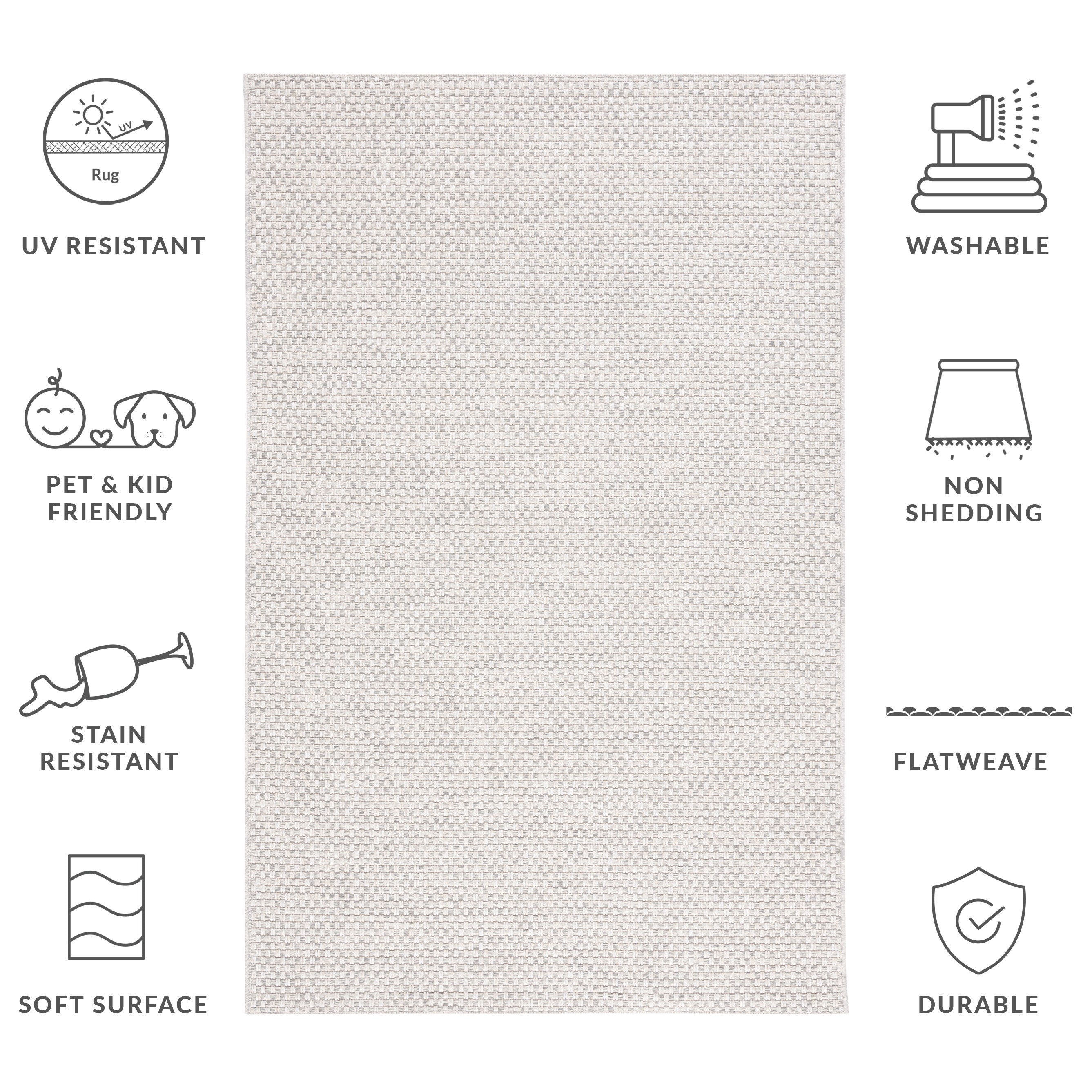 SISAL ALL-WEATHER 460 LIGHT GREY / IVORY