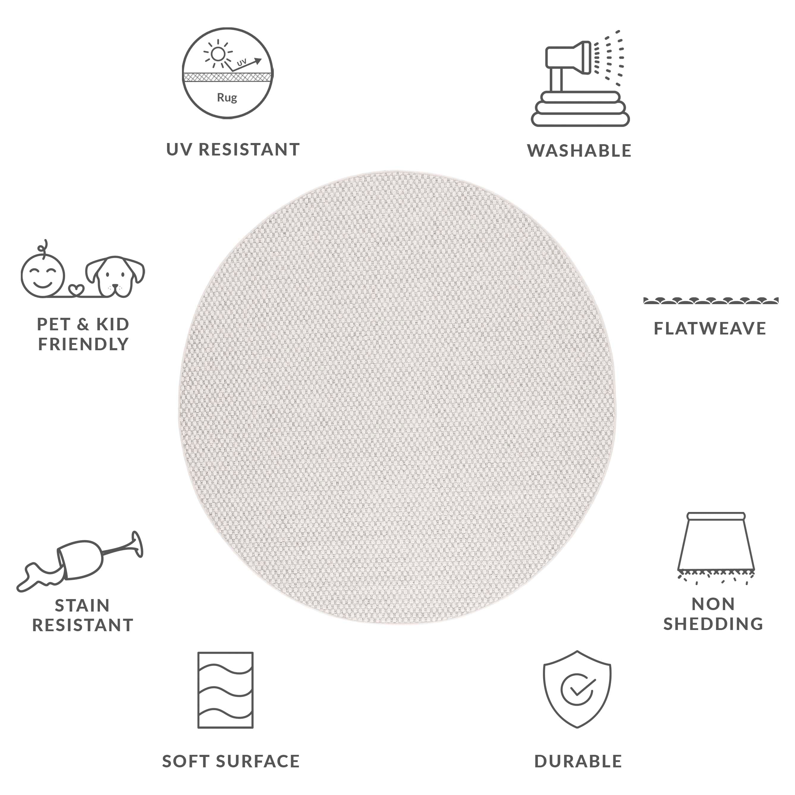 SISAL ALL-WEATHER 460 LIGHT GREY / IVORY