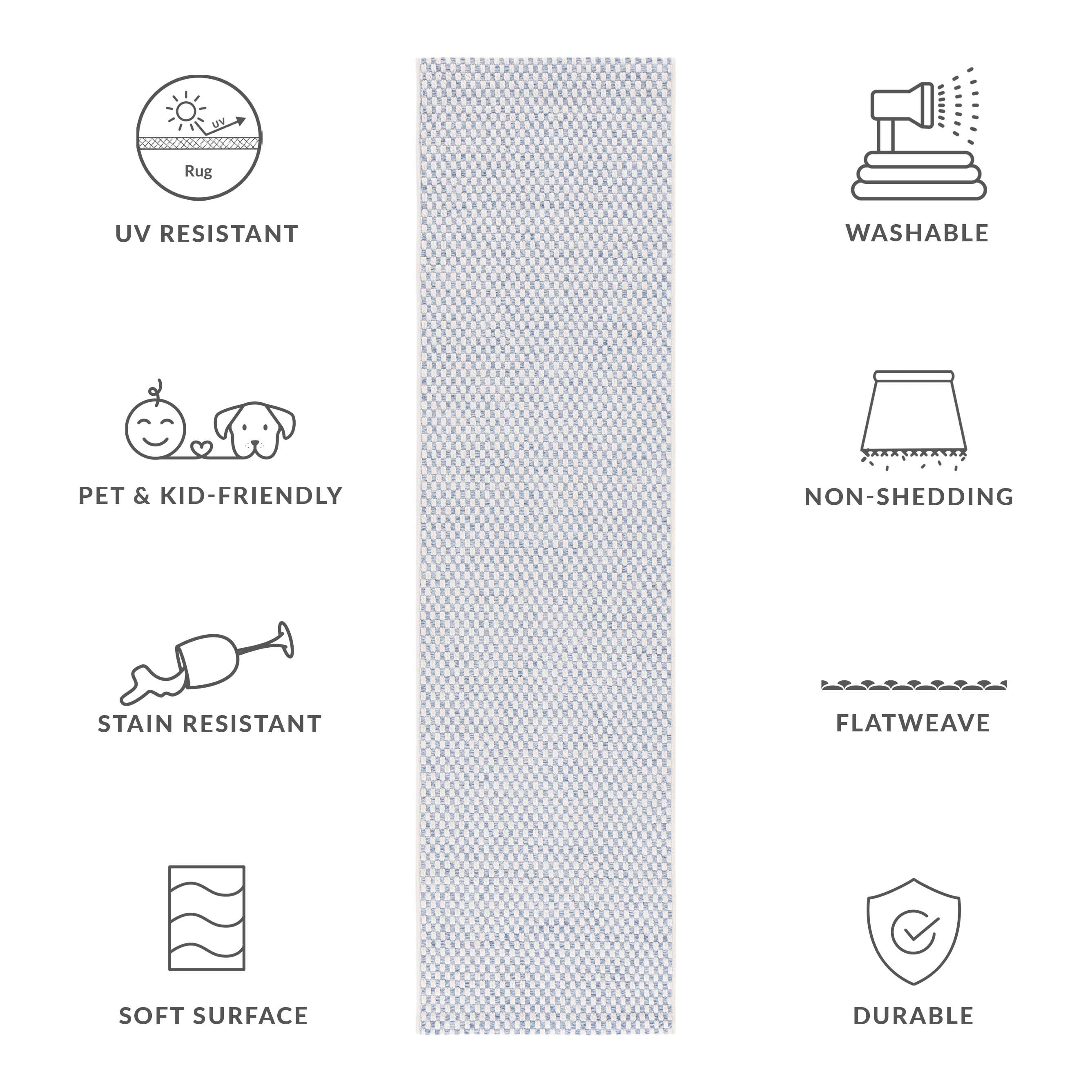 SISAL ALL-WEATHER 460 BLUE / IVORY