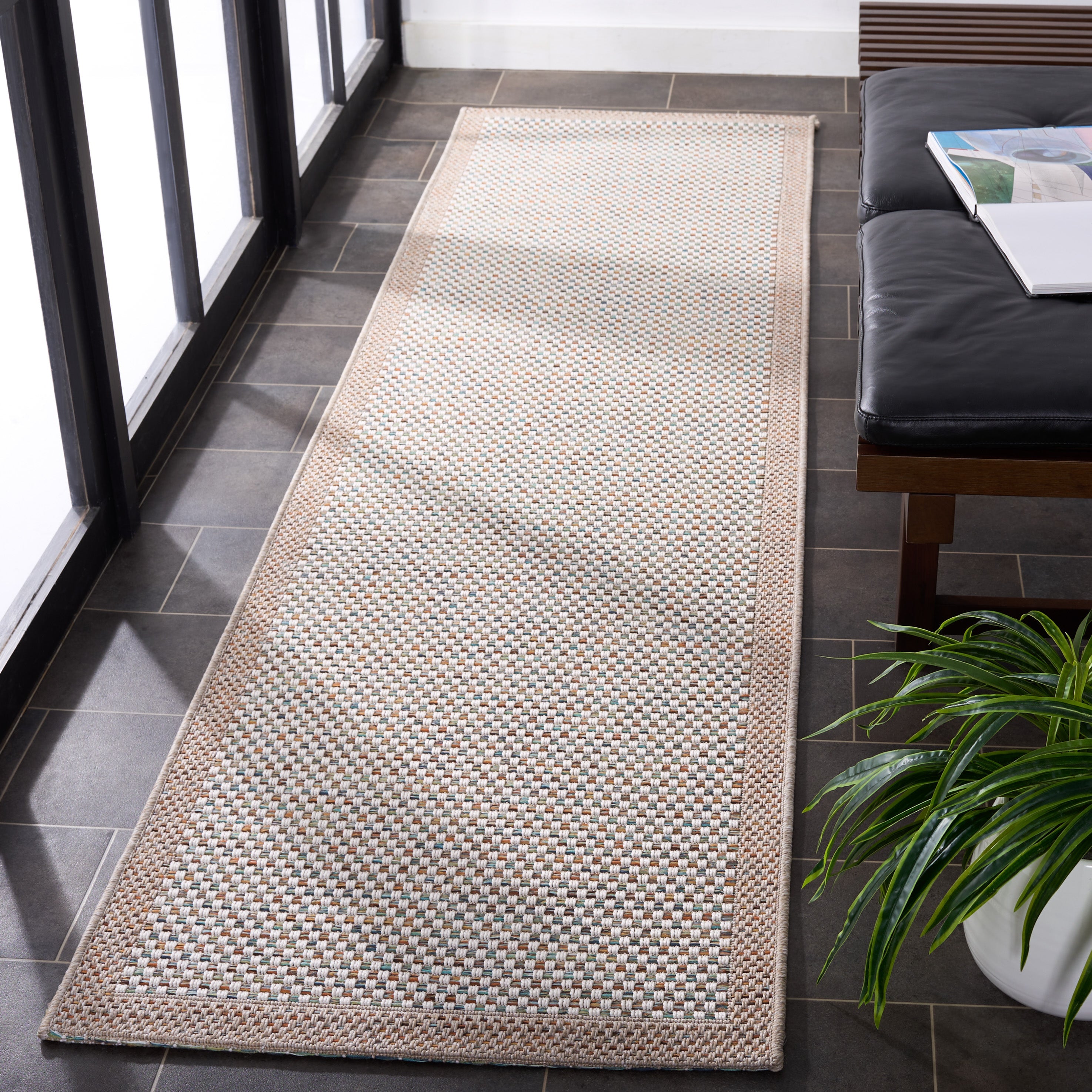 SISAL ALL-WEATHER 644 IVORY / AQUA ORANGE