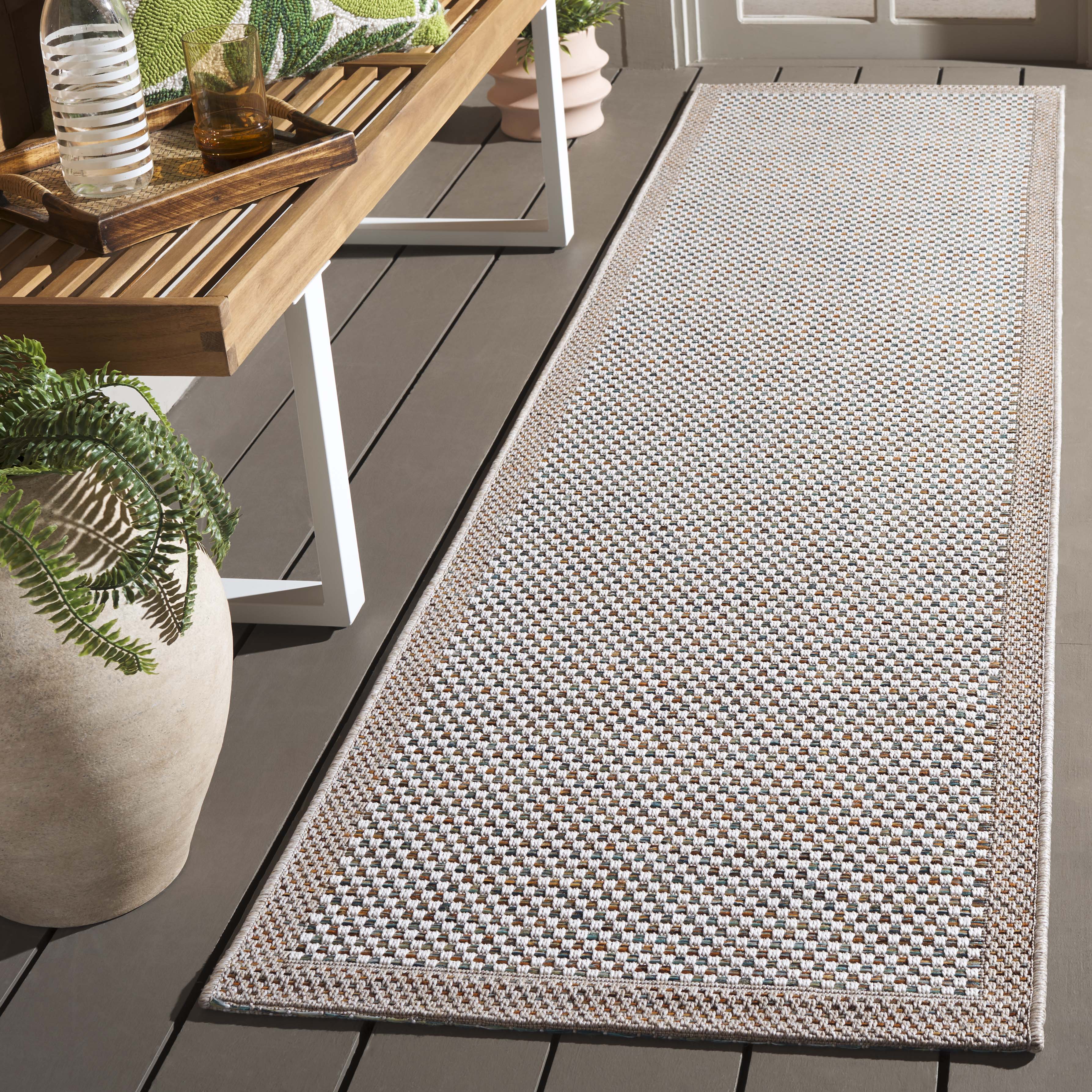 SISAL ALL-WEATHER 644 IVORY / AQUA ORANGE