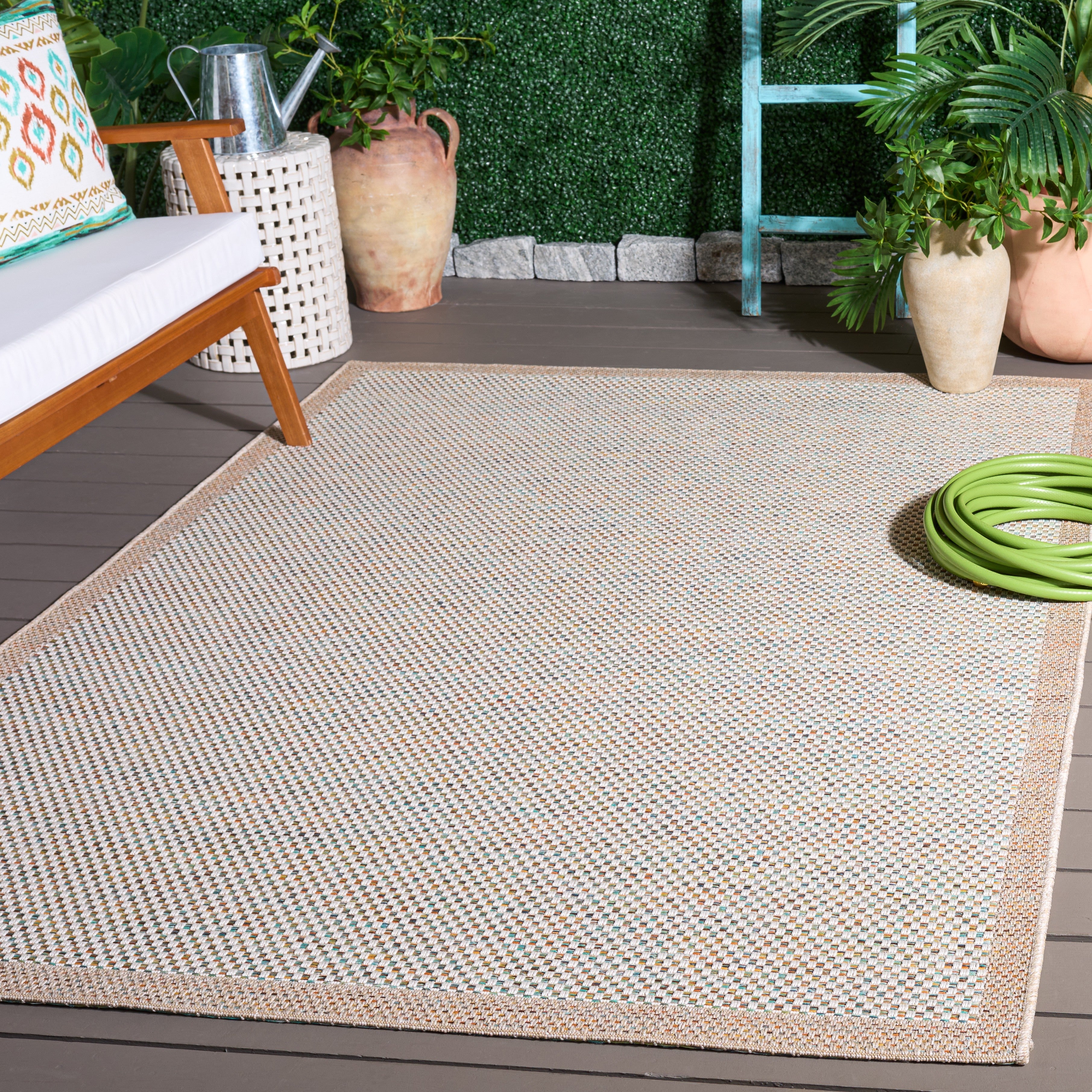 SISAL ALL-WEATHER 644 IVORY / AQUA ORANGE
