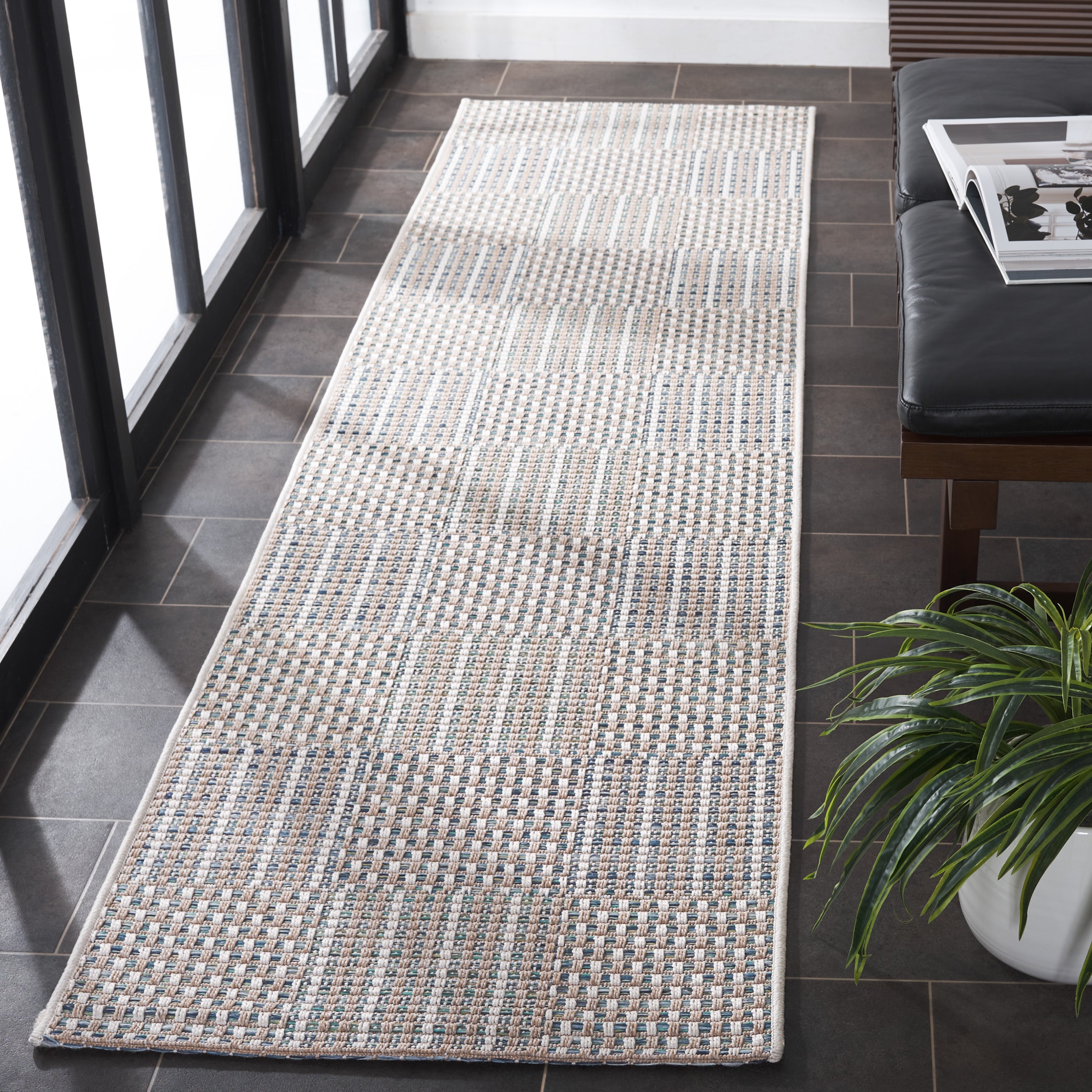SISAL ALL-WEATHER 648 AQUA / BEIGE IVORY