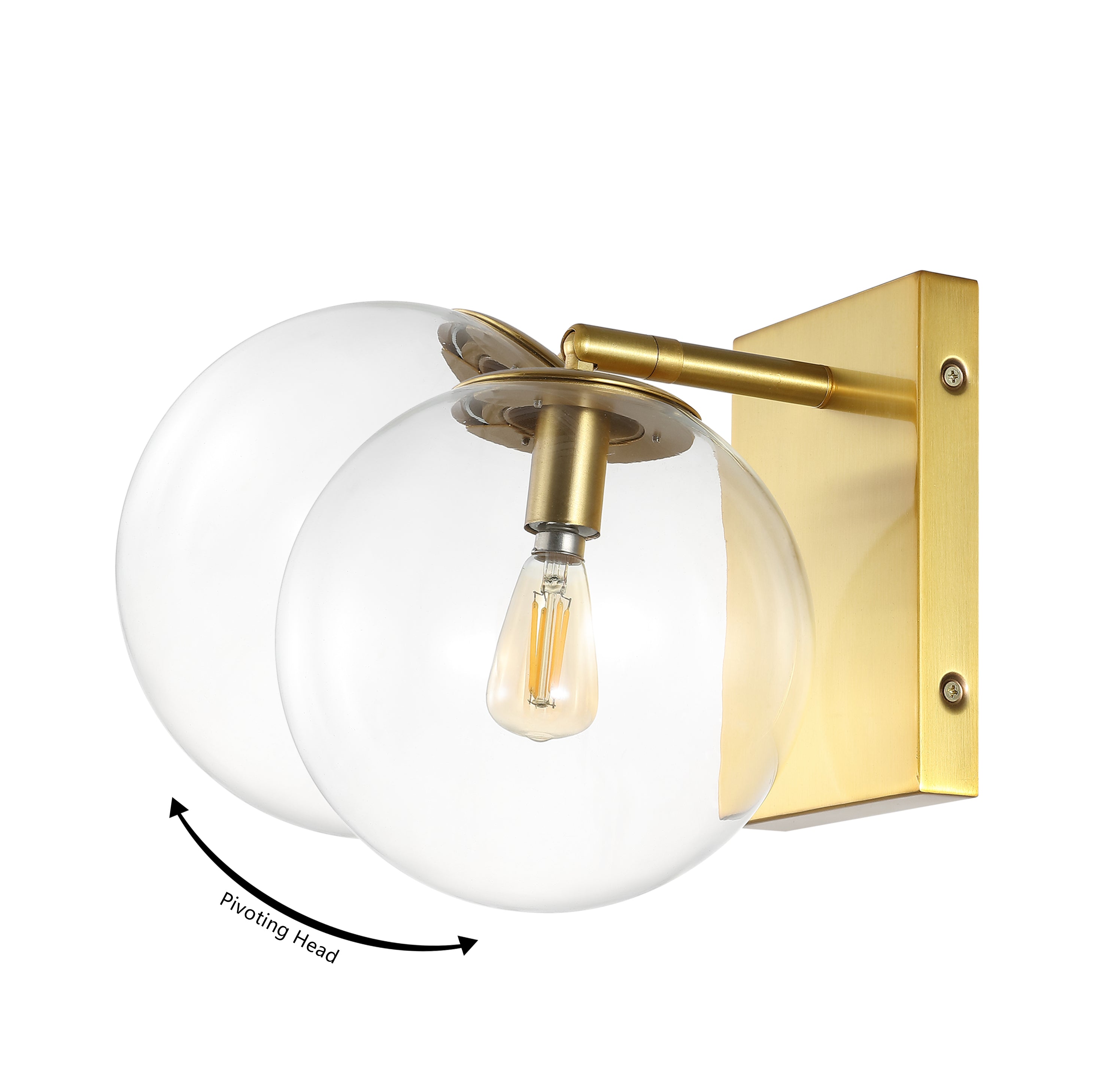 Safavieh Seoul, 8.5 Inch, Wall Sconce (Set of 2), SCN4124 - Brass Gold