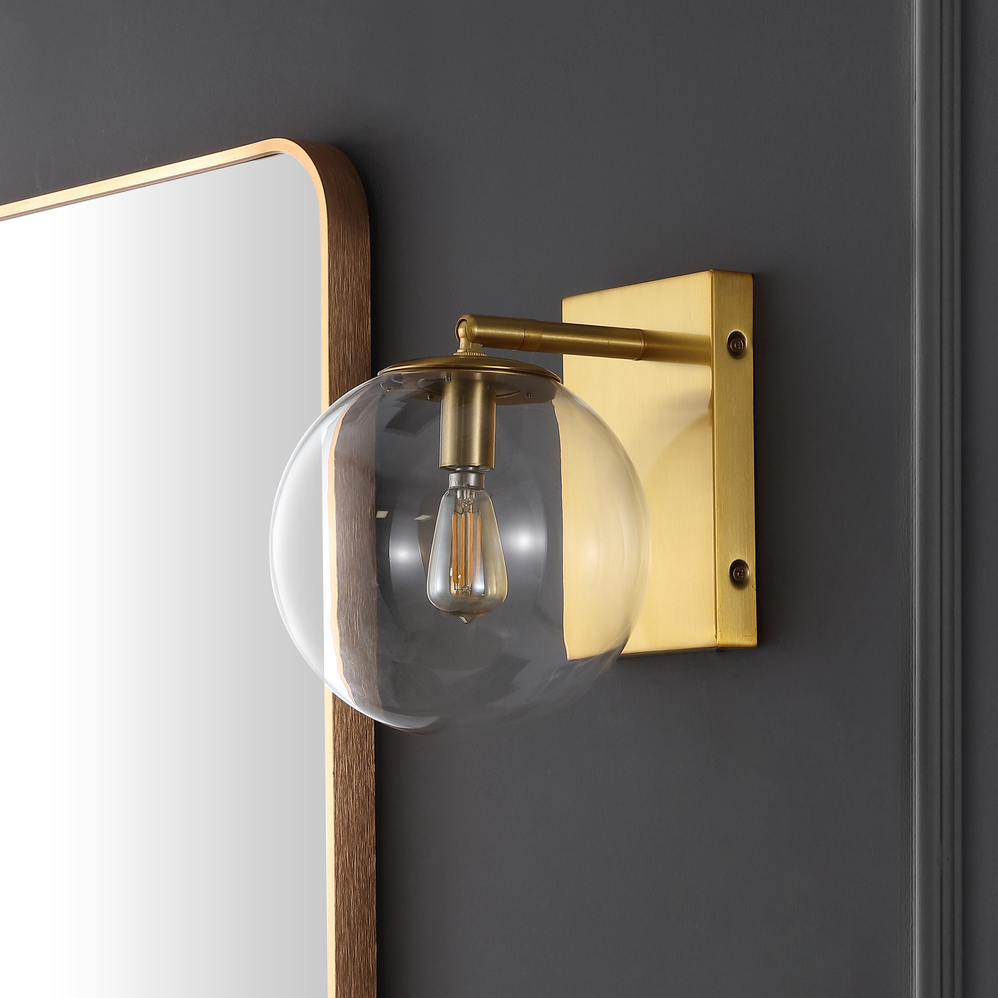 Safavieh Seoul, 8.5 Inch, Wall Sconce (Set of 2), SCN4124 - Brass Gold