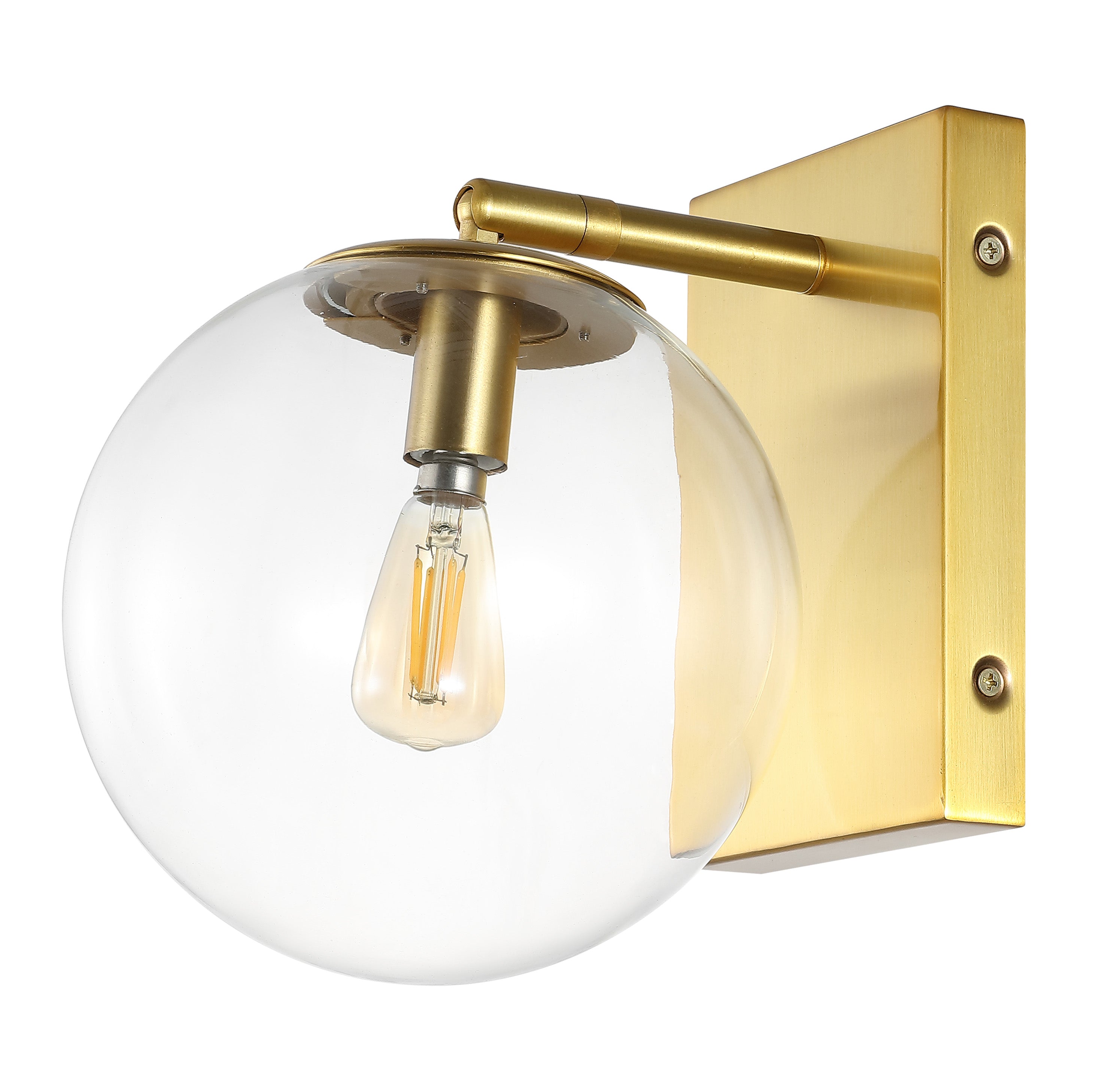 Safavieh Seoul, 8.5 Inch, Wall Sconce (Set of 2), SCN4124 - Brass Gold