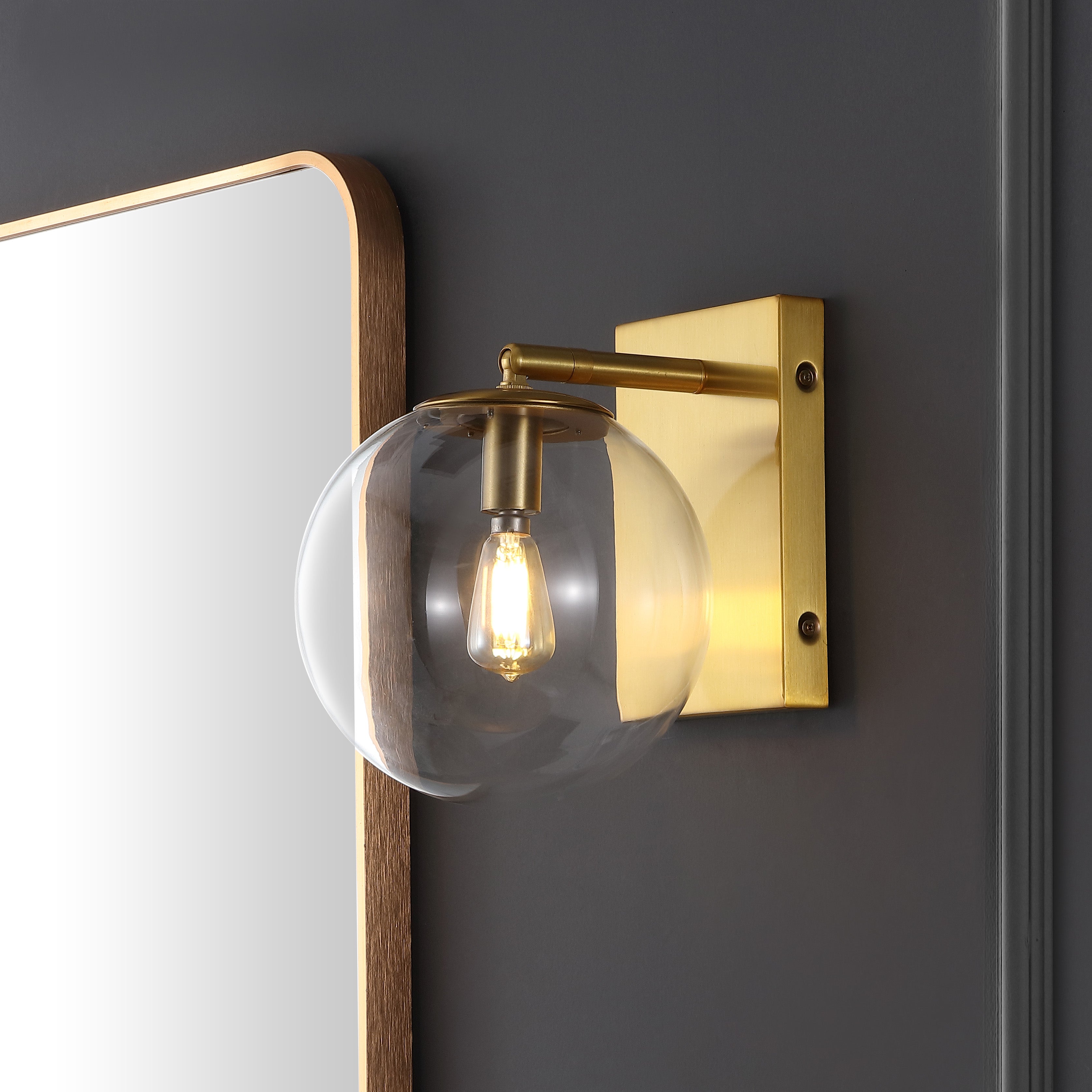 Safavieh Seoul, 8.5 Inch, Wall Sconce (Set of 2), SCN4124 - Brass Gold