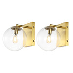Safavieh Seoul, 8.5 Inch, Wall Sconce (Set of 2), SCN4124 - Brass Gold