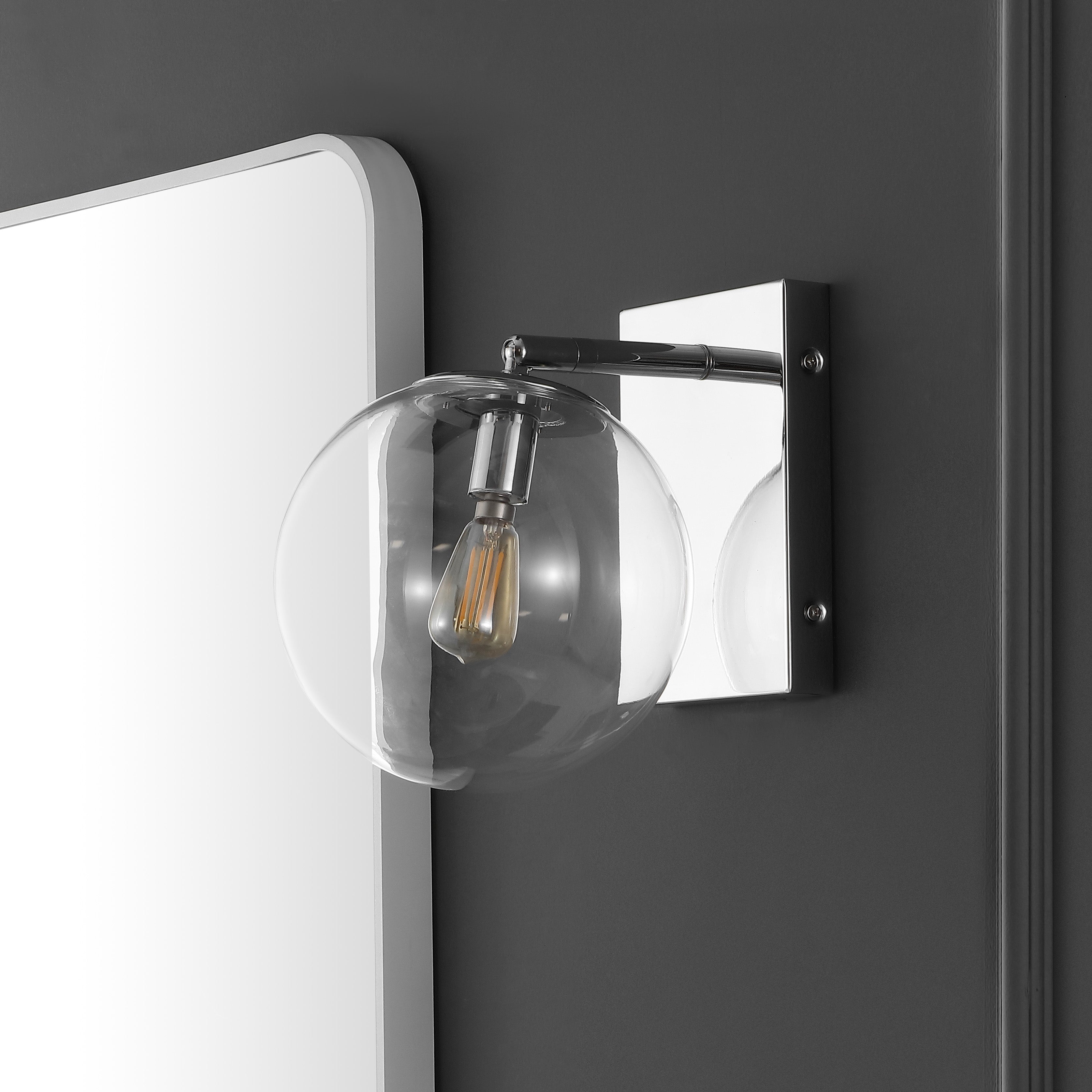 Safavieh Seoul, 8.5 Inch, Wall Sconce (Set of 2), SCN4124 - Chrome