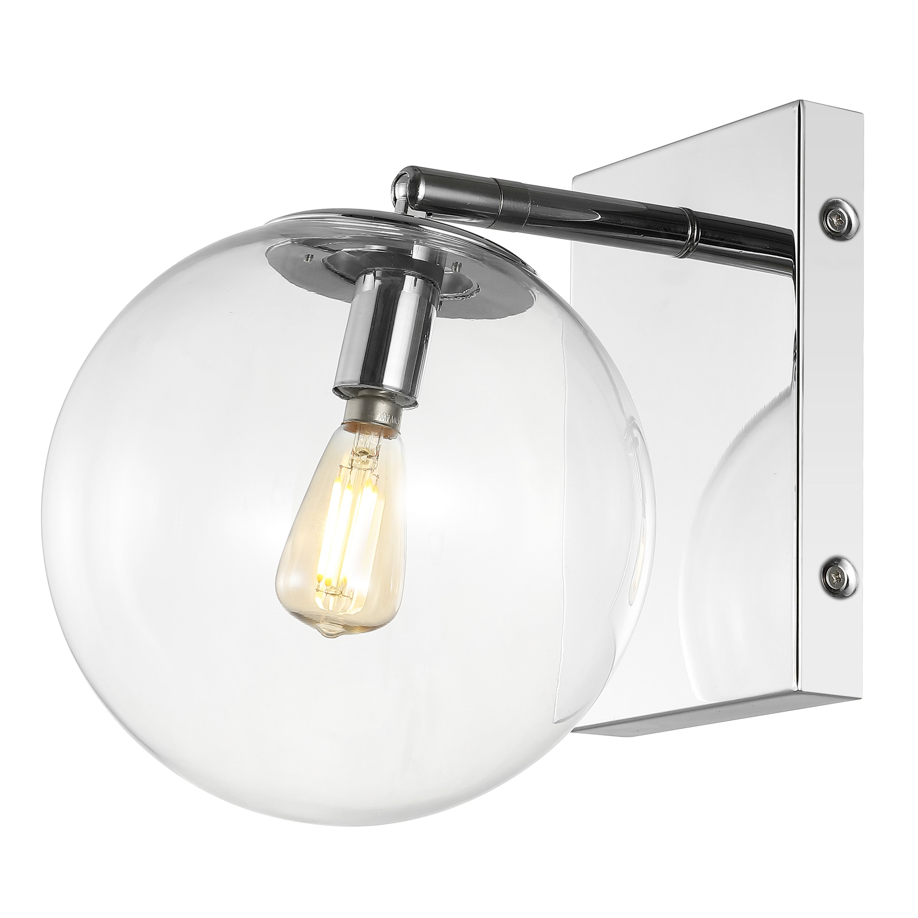 Safavieh Seoul, 8.5 Inch, Wall Sconce (Set of 2), SCN4124 - Chrome