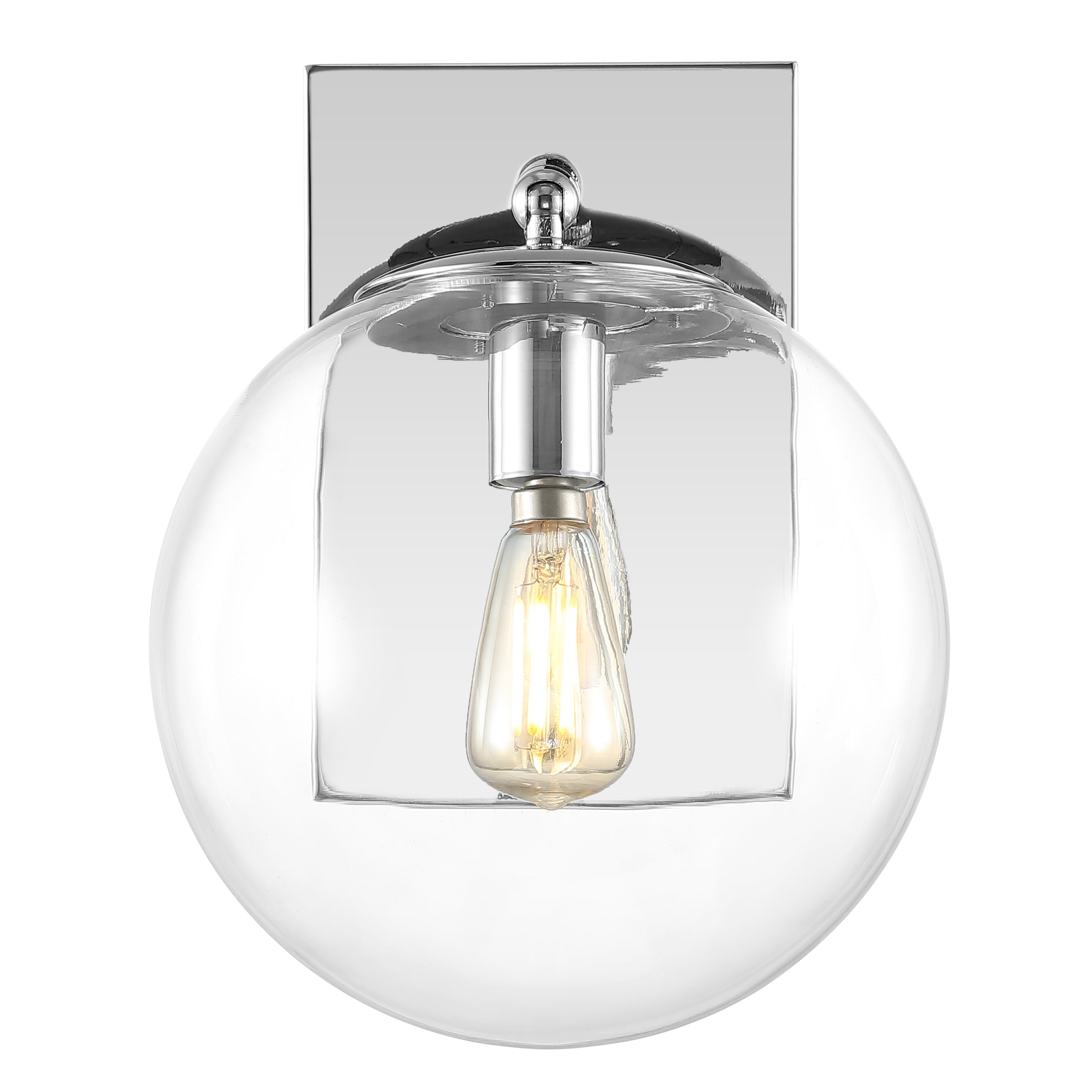 Safavieh Seoul, 8.5 Inch, Wall Sconce (Set of 2), SCN4124 - Chrome