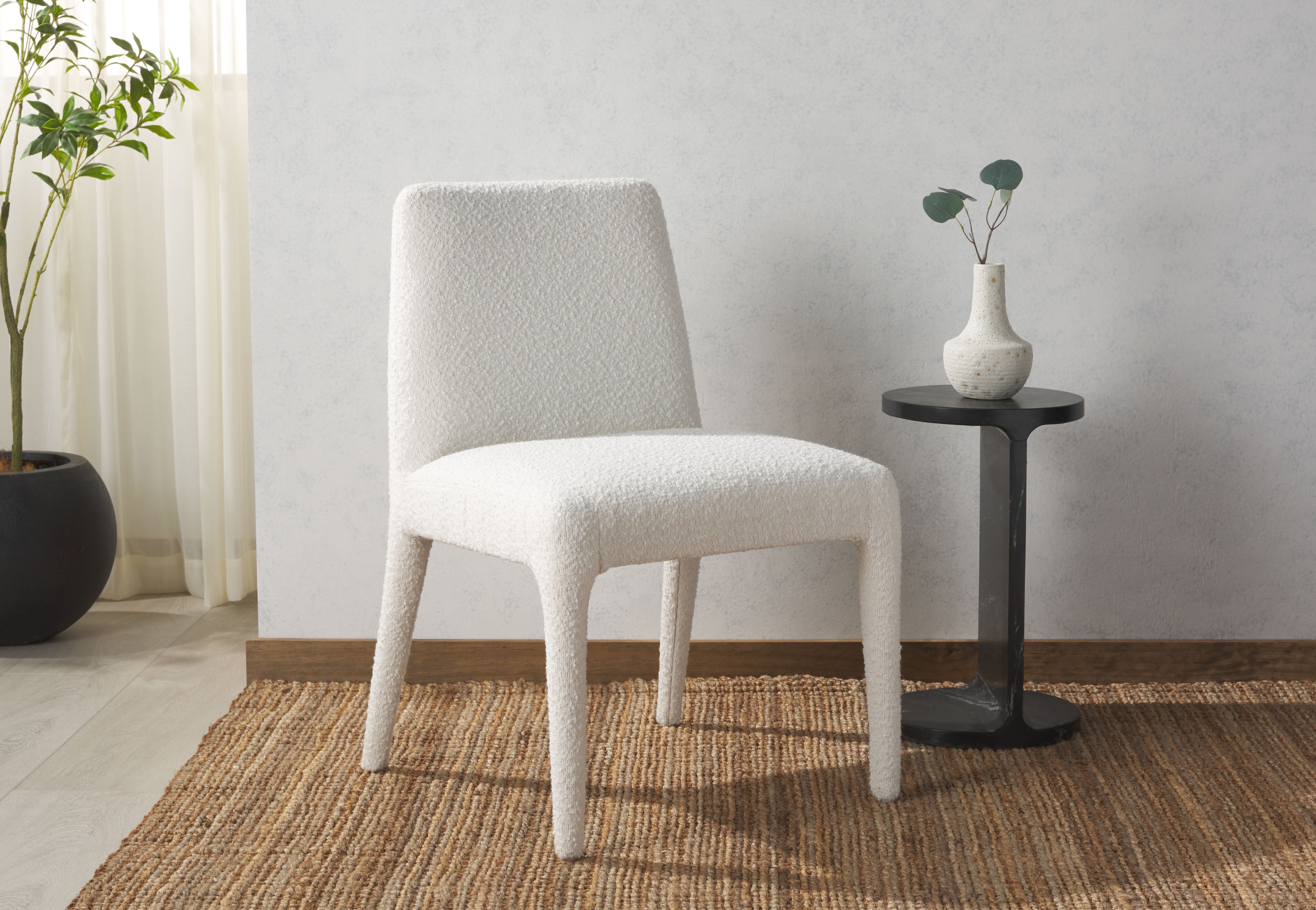 Safavieh Couture Derrick Boucle Dining Chair, SFA1008 - Ivory