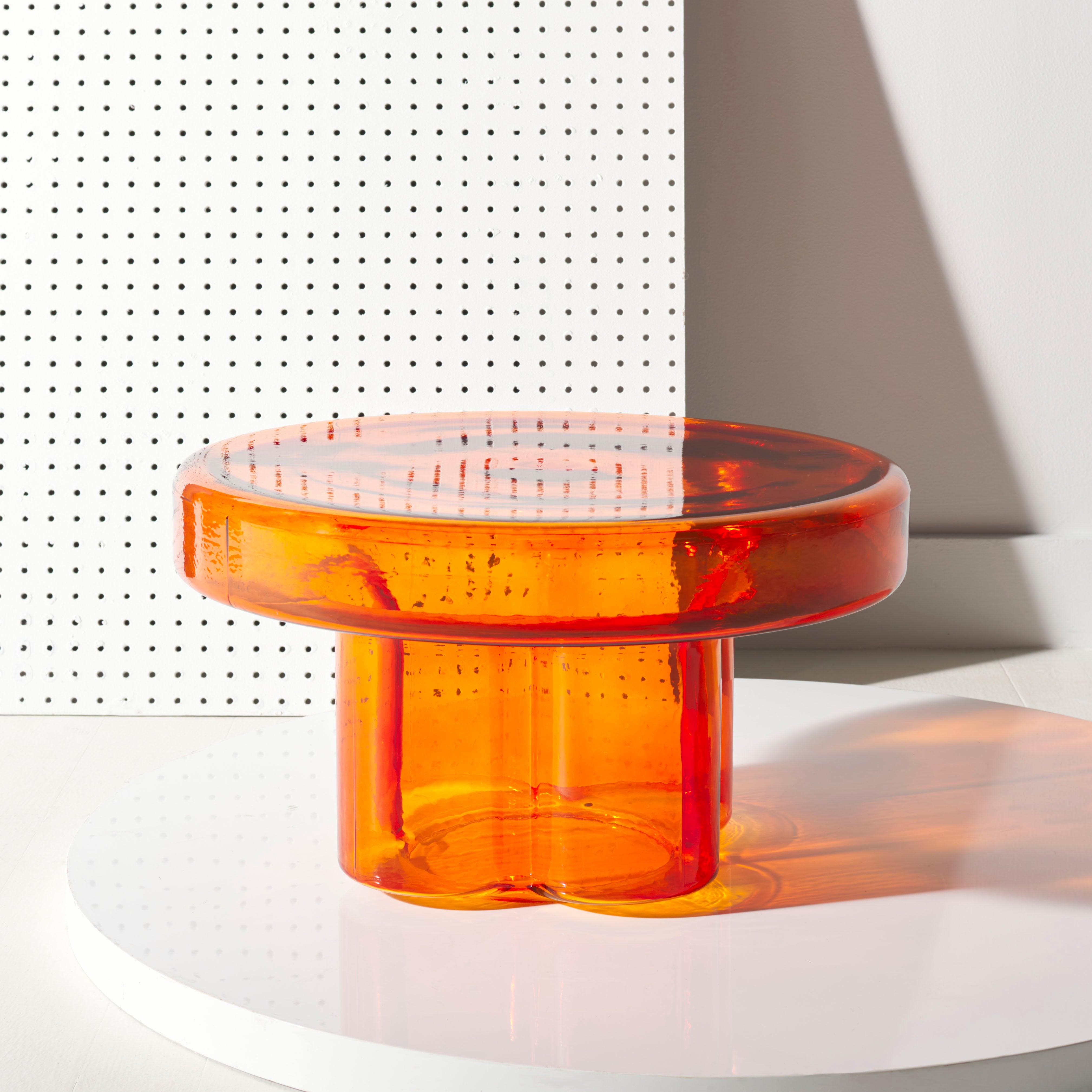 safavieh couture patterson glass coffee table, sfv1200 - Orange