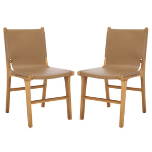Safavieh Couture Cassaphina Leather Dining Chair (Set of 2), SFV1610