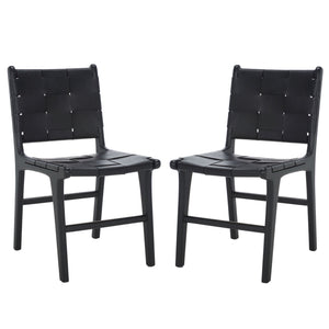 Safavieh Couture Cassaphina Woven Leather Chair (Set of 2), SFV1611