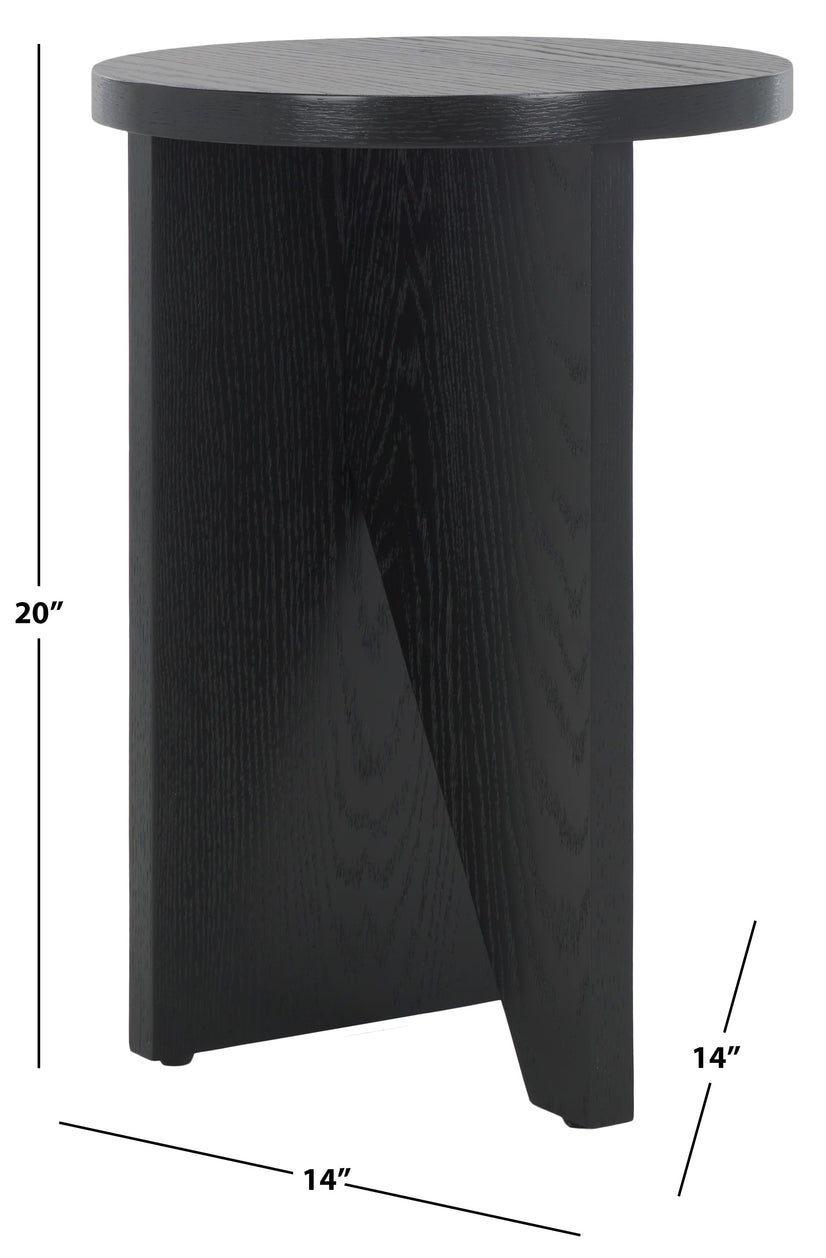 safavieh couture bonaclara wood 2 leg table, sfv2156 - Black