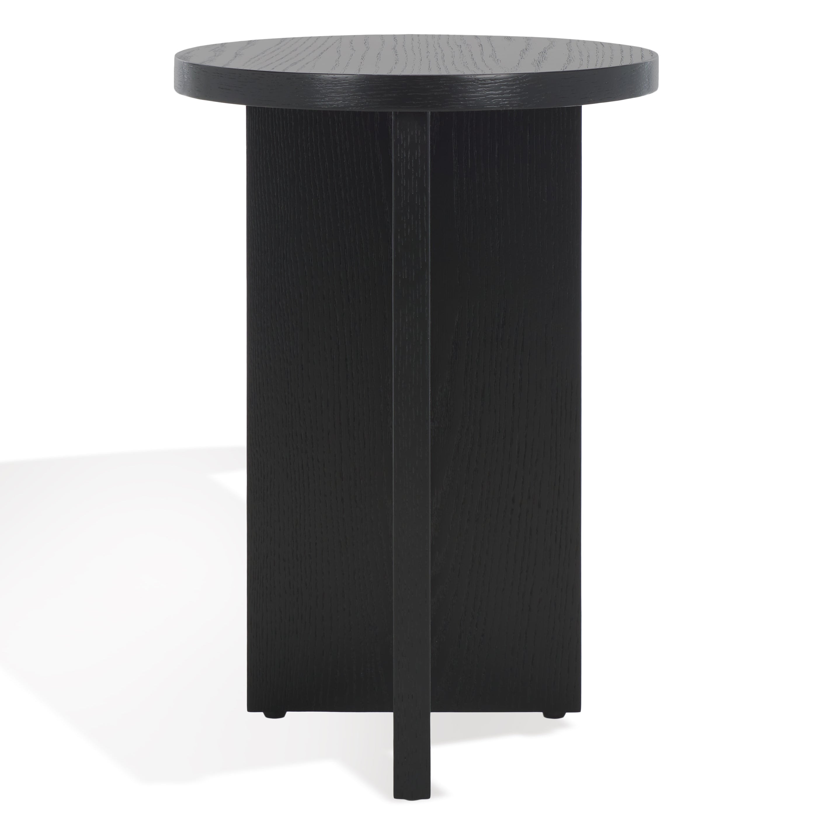 safavieh couture bonaclara wood 2 leg table, sfv2156 - Black