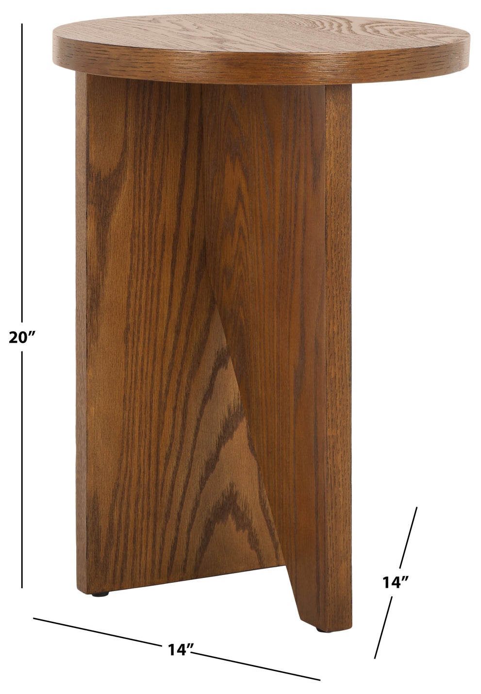 safavieh couture bonaclara wood 2 leg table, sfv2156 - Medium Oak