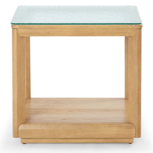 Safavieh Couture Benecarlo Wood And Glass Top Accent Table, SFV2158