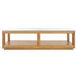 Safavieh Couture Benecarlo Wood And Glass Top Coffee Table, SFV2159