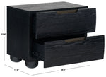 Safavieh Couture Beethoven Wood 2 Drawer Nightstand, SFV2171 - Black
