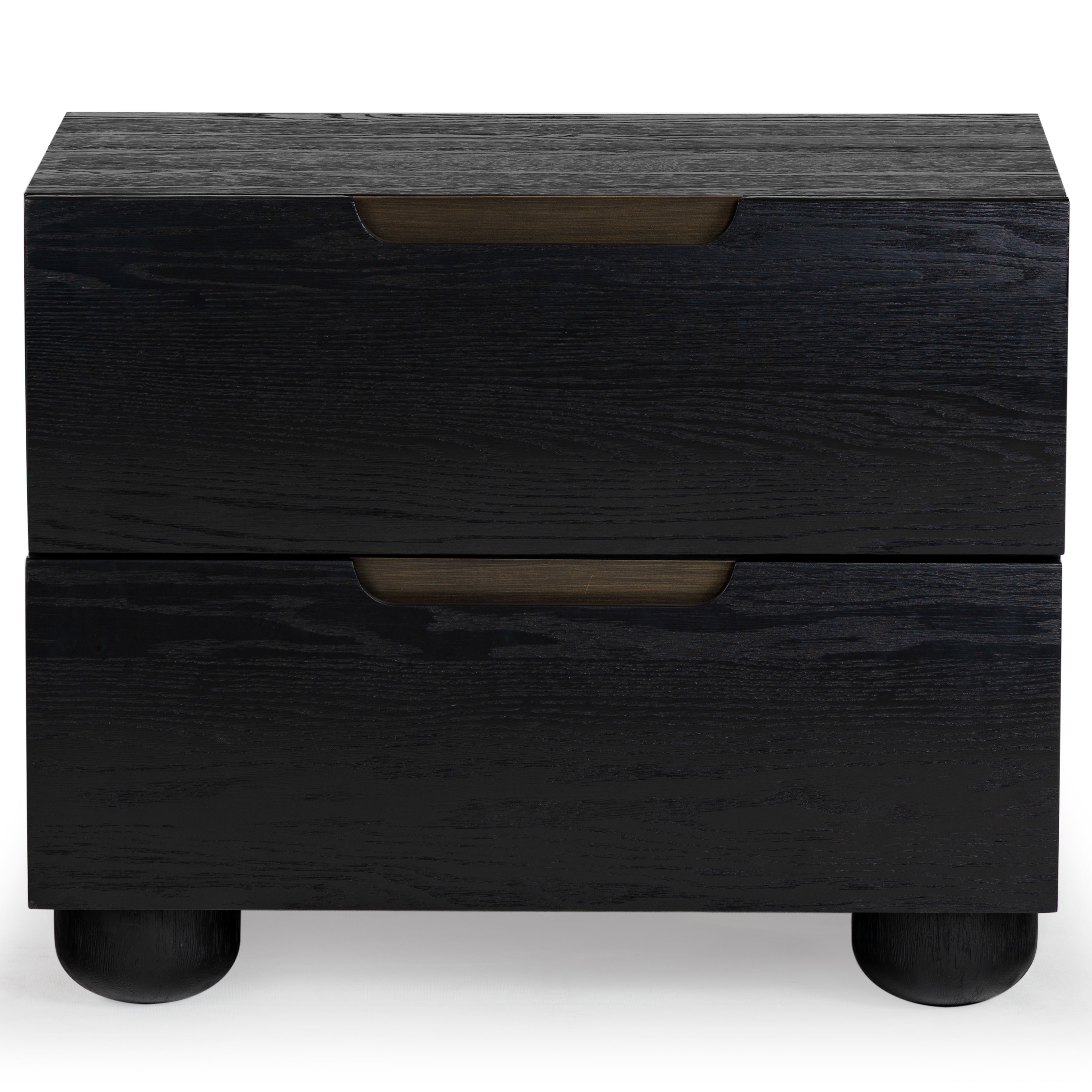 Safavieh Couture Beethoven Wood 2 Drawer Nightstand, SFV2171 - Black