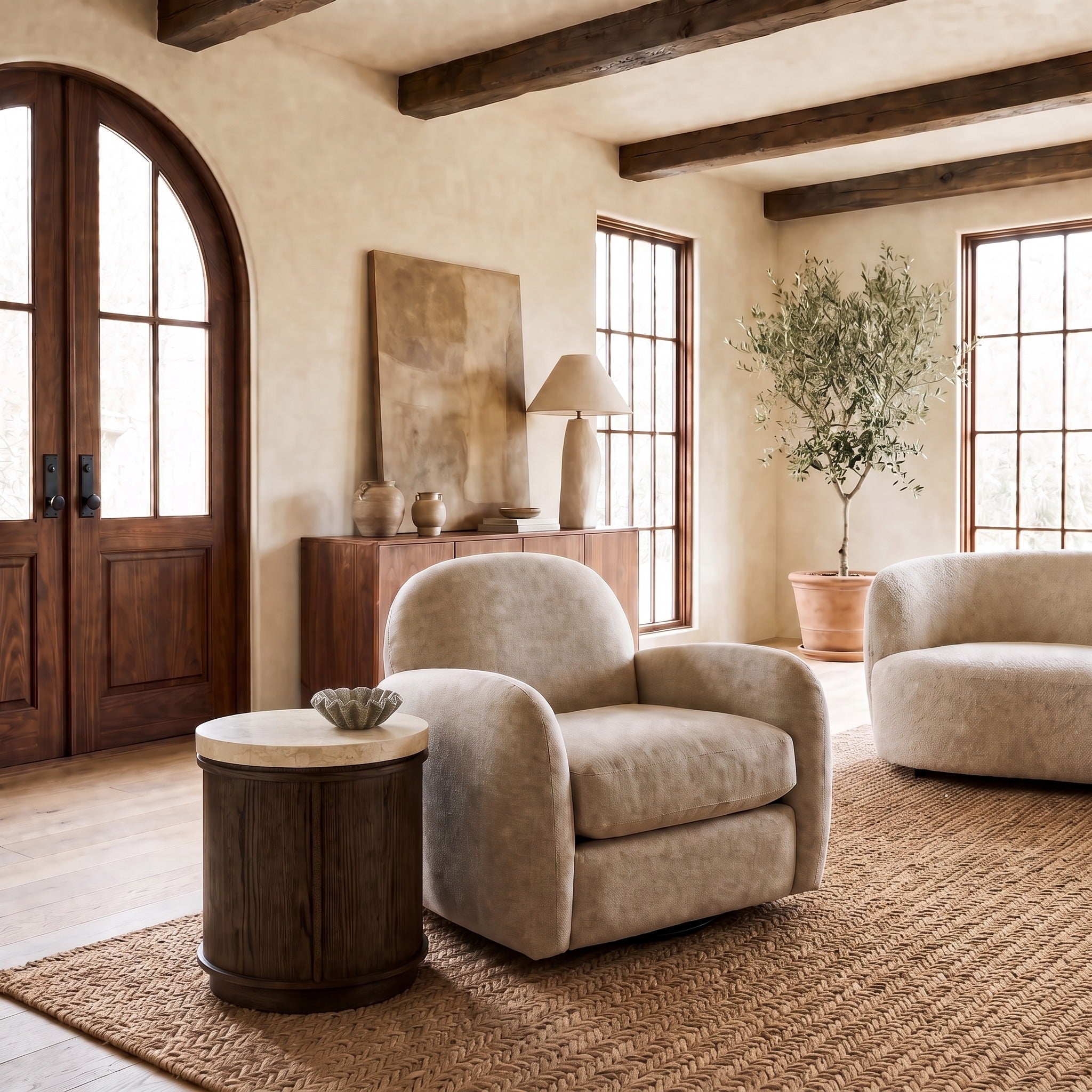 DARK BROWN OAK / TRAVERTINE