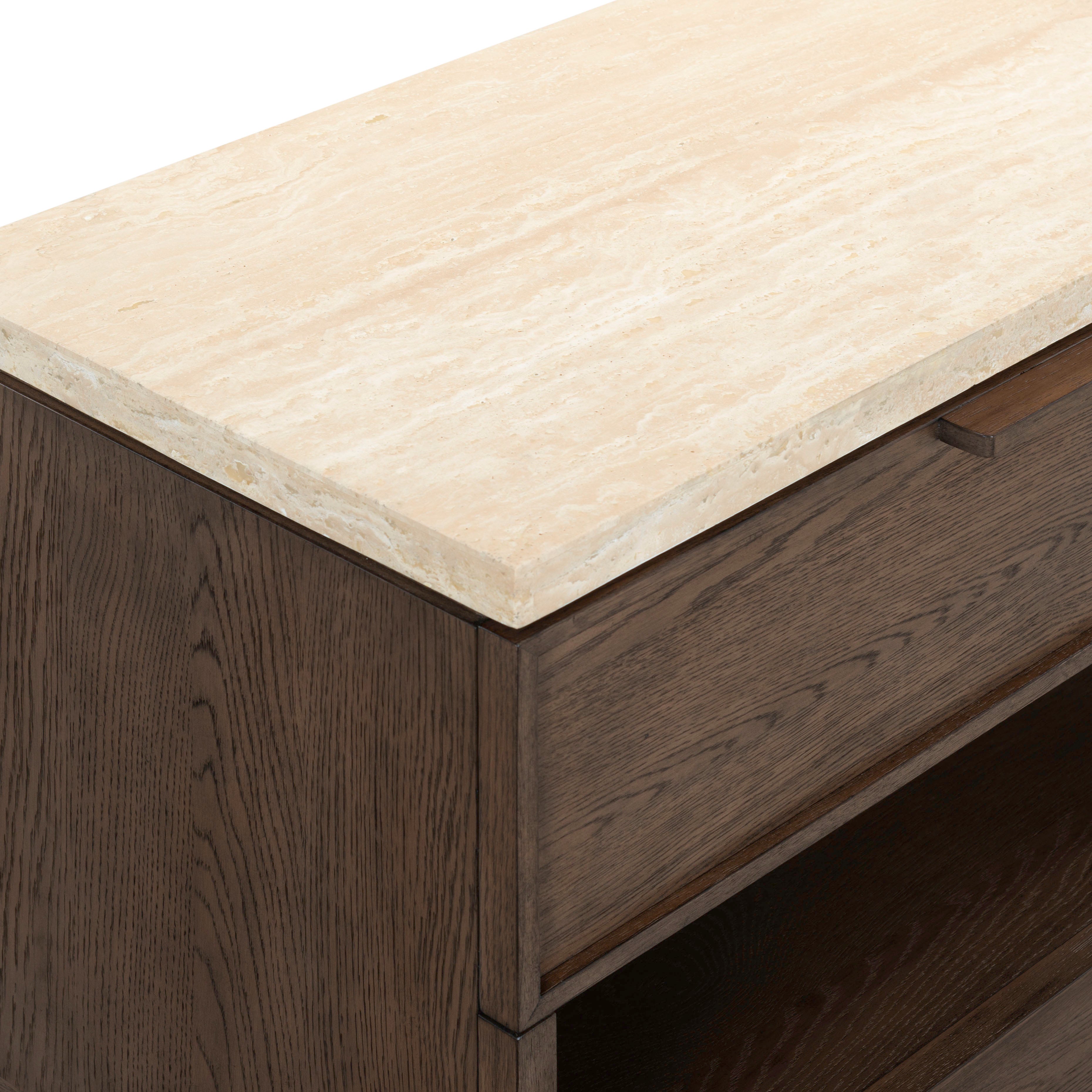 DARK BROWN OAK / TRAVERTINE