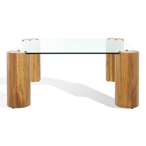 Safavieh Couture Robbie Square Glass Top Coffee Table, SFV2308