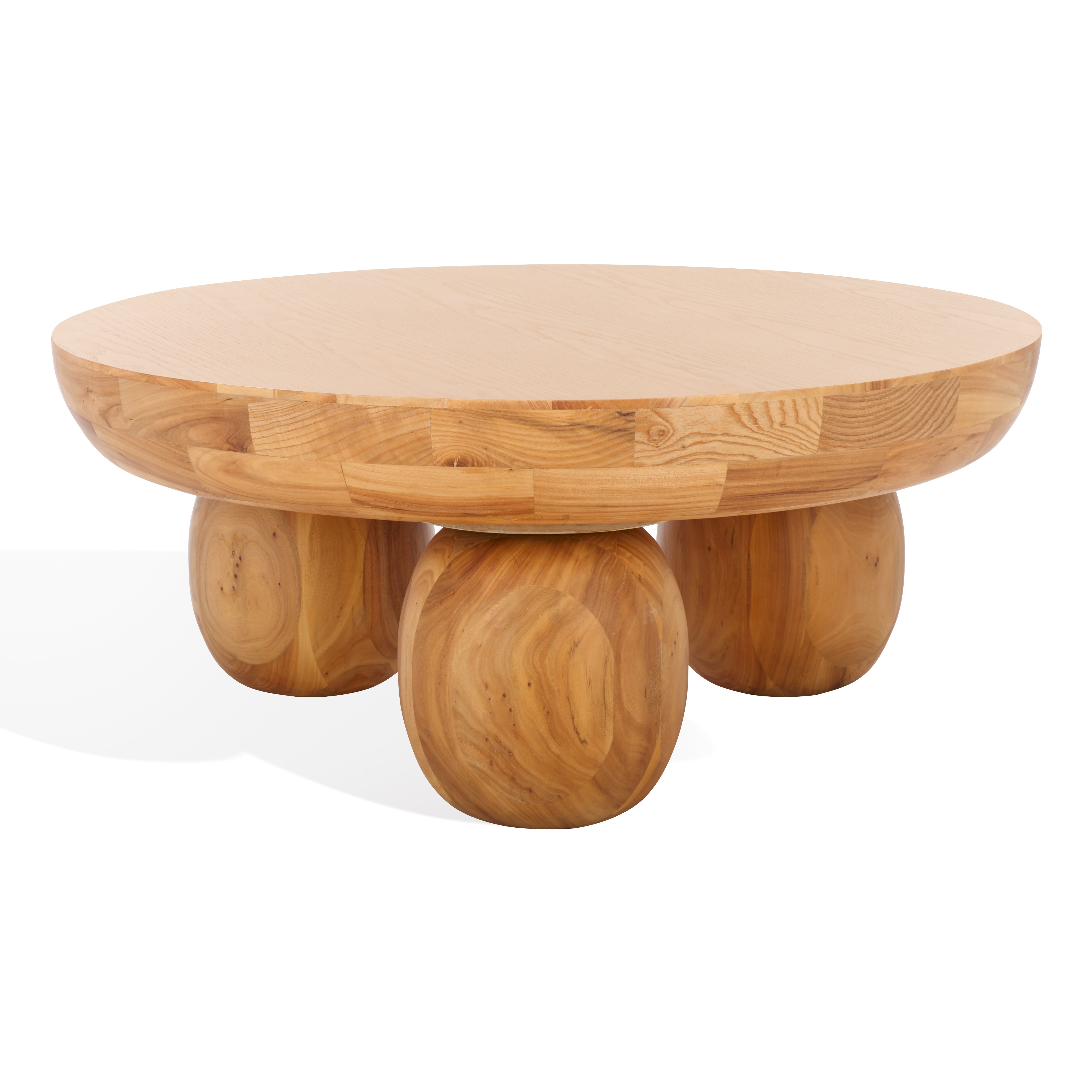 Safavieh Couture Hayliette Round Wood Coffee Table, SFV2309